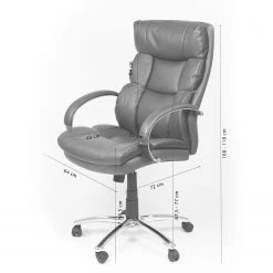 Furnitive Fauteuil de bureau Blackford XXL - Imitation cuir / Métal - Gris / Chrome -Chaises Soldes 1000211328 200511 14230400008 SKETCH DETAILS P000000001000211328 sketch