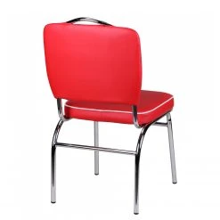 Mooved Chaise Eckero - Imitation cuir / Métal - Chrome - Rouge / Blanc -Chaises Soldes 1000211715 200506 12472900030 DETAILS P000000001000211715
