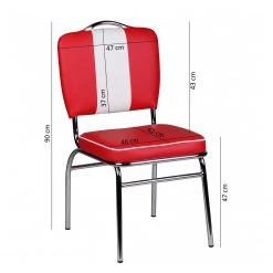 Mooved Chaise Eckero - Imitation cuir / Métal - Chrome - Rouge / Blanc -Chaises Soldes 1000211715 200506 12472900031 SKETCH DETAILS P000000001000211715 sketch