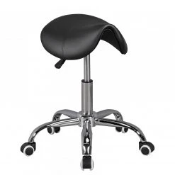 Furnitive Tabouret de bureau Cloquet - Imitation cuir / Métal - Chrome - Noir -Chaises Soldes 1000211720 200506 12473000062 DETAILS P000000001000211720