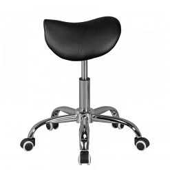 Furnitive Tabouret de bureau Cloquet - Imitation cuir / Métal - Chrome - Noir -Chaises Soldes 1000211720 200506 12473000063 DETAILS P000000001000211720