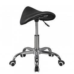 Furnitive Tabouret de bureau Cloquet - Imitation cuir / Métal - Chrome - Noir -Chaises Soldes 1000211720 200506 12473000064 DETAILS P000000001000211720