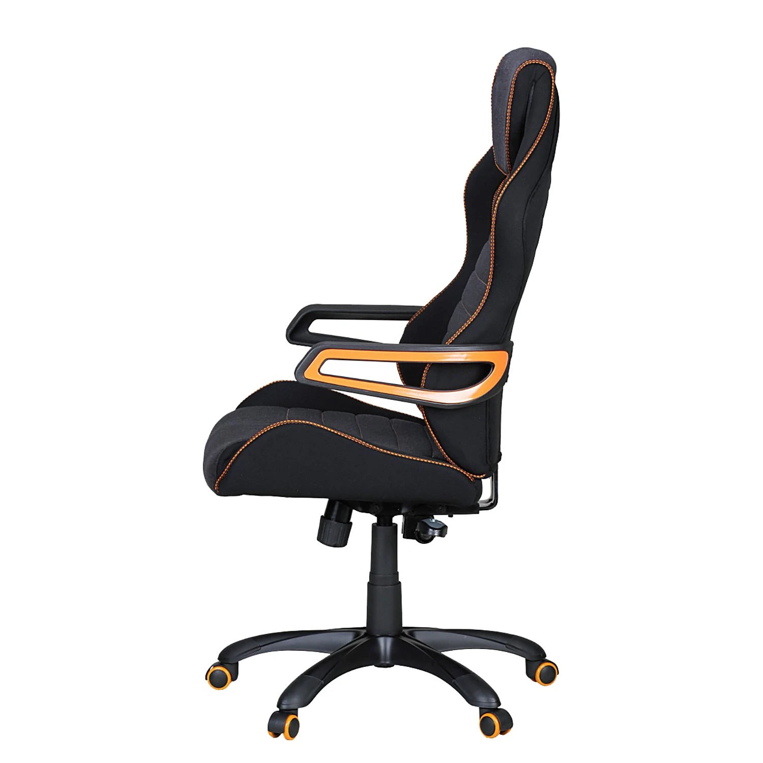 Furnitive Chaise gamer Vance - Tissu / Tissage à plat - Noir / Orange 5 Furnitive Chaise gamer Vance - Tissu / Tissage à plat - Noir / Orange – Image 3
