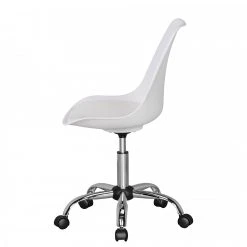 Furnitive Chaise pivotante Kahoka - Imitation cuir / Métal - Chrome - Blanc -Chaises Soldes 1000211737 200506 12473400170 DETAILS P000000001000211737