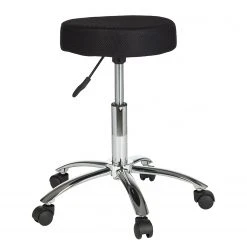 Furnitive Tabouret de bureau Bracey - Métal - Noir / Chrome