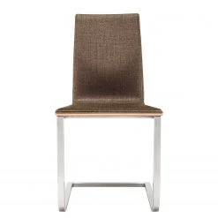 GWINNER Chaise cantilever Lena I - Tissu Ohio : 28 Marron clair - ChĂȘne