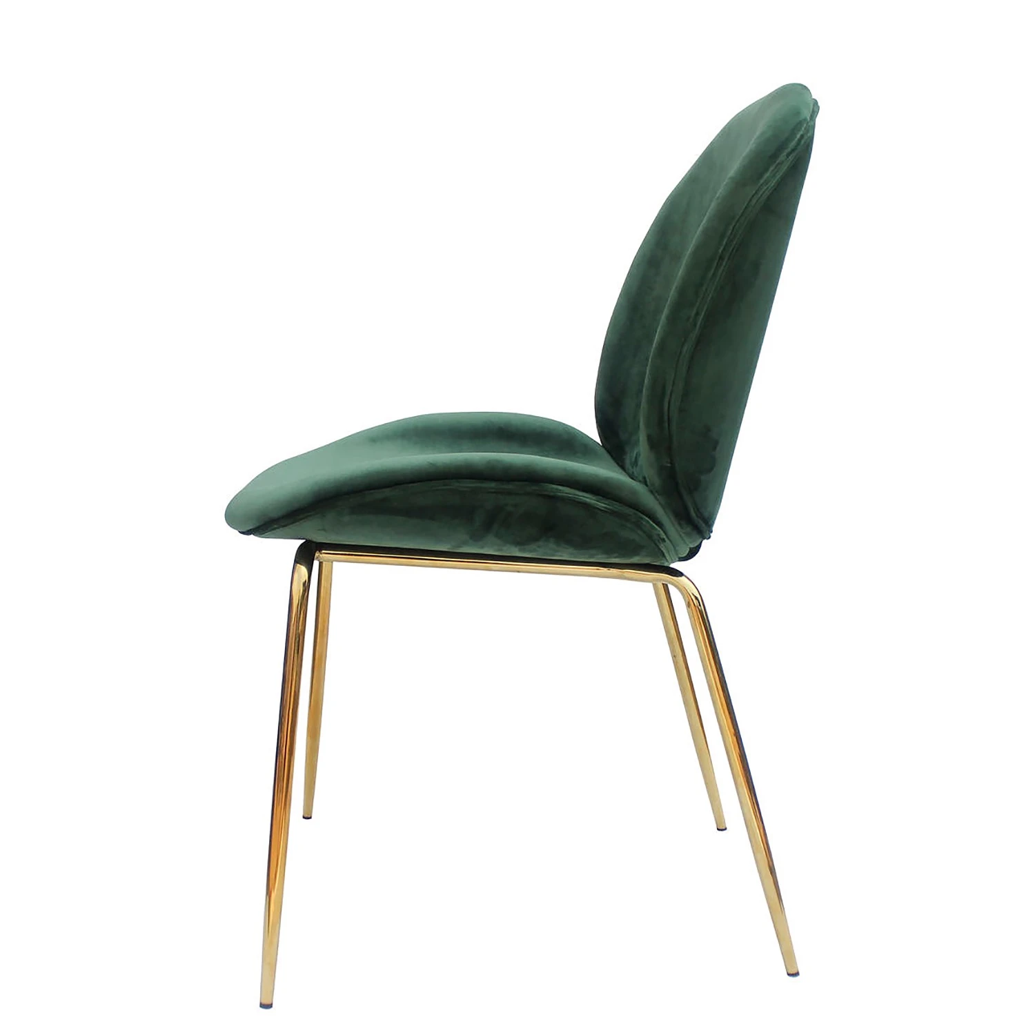 Kayoom Chaises capitonnées Charlize (lot de 2) - Velours / Métal - Laiton - Vert 6 Kayoom Chaises capitonnées Charlize (lot de 2) - Velours / Métal - Laiton - Vert – Image 4