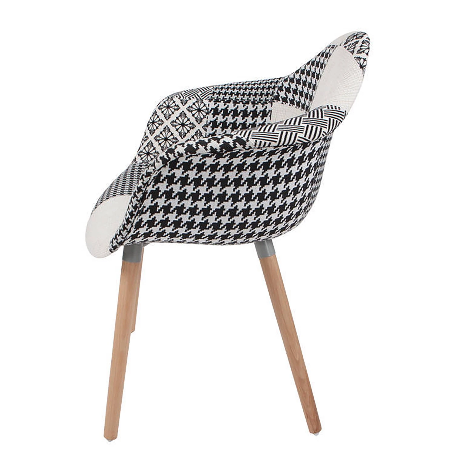 Kayoom Chaises à accoudoirs Dave (lot de 2) - Tissu / Hêtre massif - Noir / Blanc 6 Kayoom Chaises à accoudoirs Dave (lot de 2) - Tissu / Hêtre massif - Noir / Blanc – Image 4