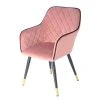 Kayoom Chaise à accoudoirs Amino - Velours / Acier - Rose / Doré -Chaises Soldes 1000214199 200529 06044900164 IMAGE P000000001000214199