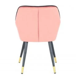 Kayoom Chaise à accoudoirs Amino - Velours / Acier - Rose / Doré -Chaises Soldes 1000214199 200529 06045300168 DETAILS P000000001000214199