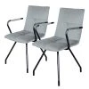 Kayoom Chaises à accoudoirs Eaden (lot de 2) - Velours / Fer - Noir - Gris 1 Kayoom Chaises à accoudoirs Eaden (lot de 2) - Velours / Fer - Noir - Gris -Chaises Soldes 1000214201 200529 06050000180 IMAGE P000000001000214201