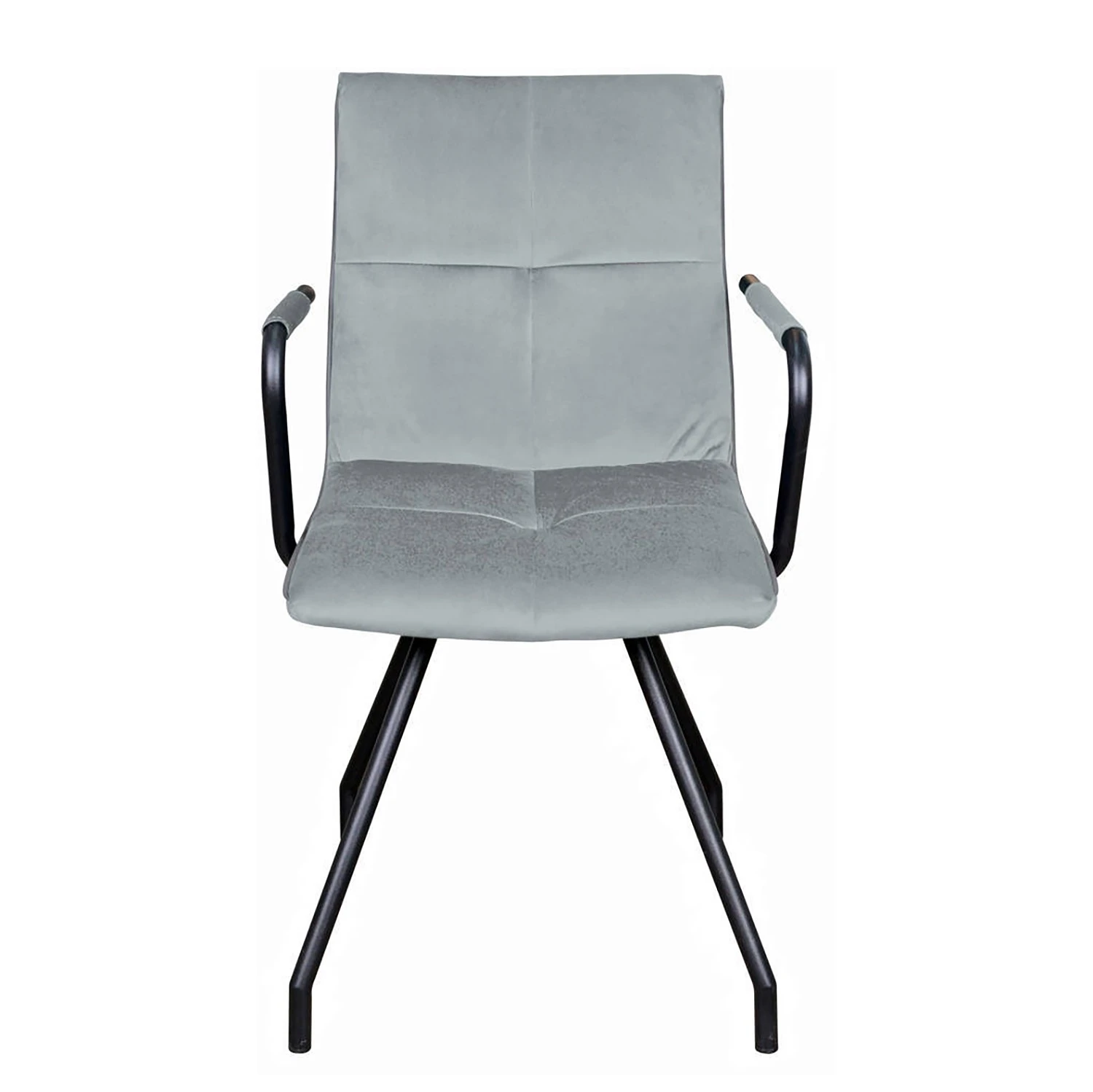 Kayoom Chaises à accoudoirs Eaden (lot de 2) - Velours / Fer - Noir - Gris 5 Kayoom Chaises à accoudoirs Eaden (lot de 2) - Velours / Fer - Noir - Gris – Image 3