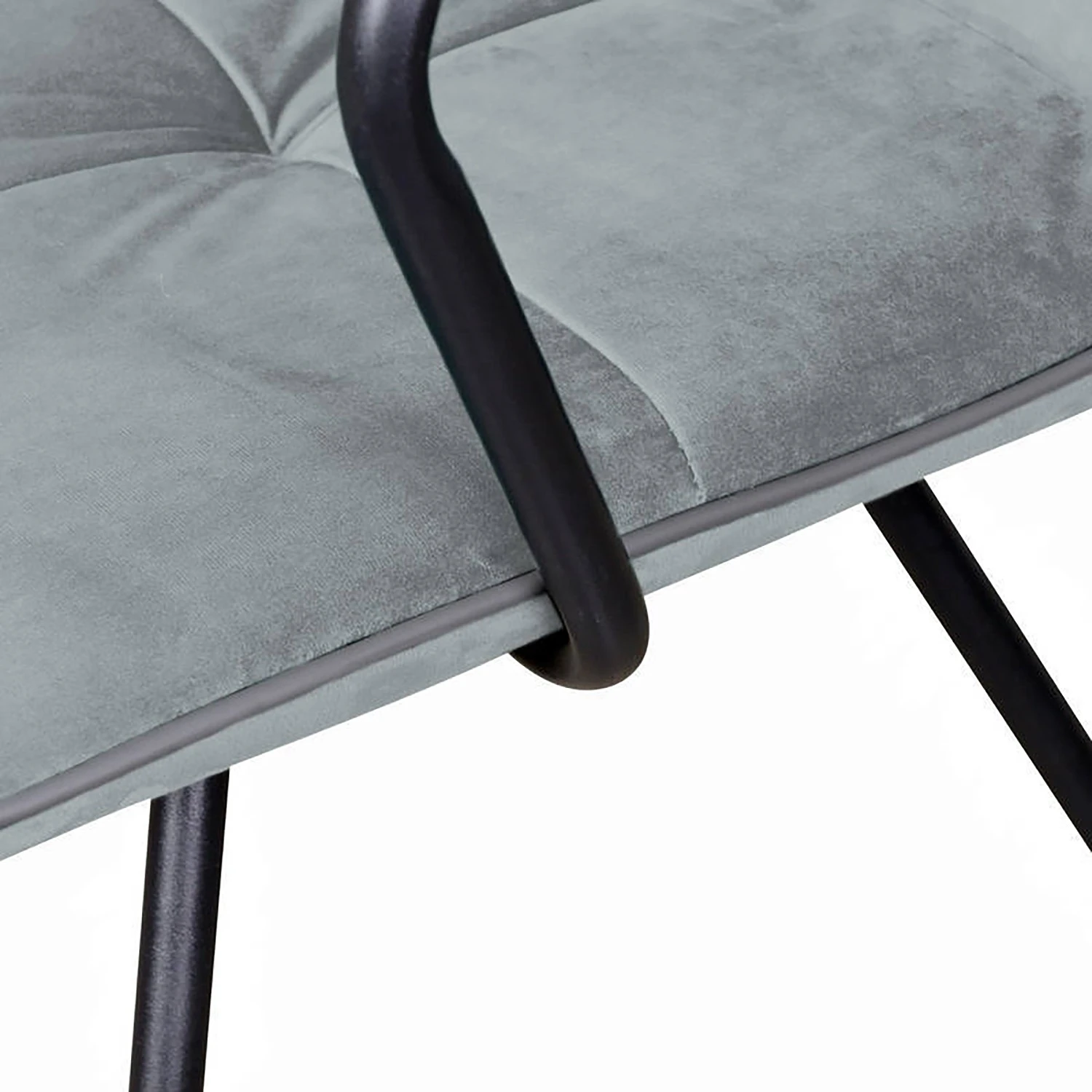 Kayoom Chaises à accoudoirs Eaden (lot de 2) - Velours / Fer - Noir - Gris 8 Kayoom Chaises à accoudoirs Eaden (lot de 2) - Velours / Fer - Noir - Gris – Image 6