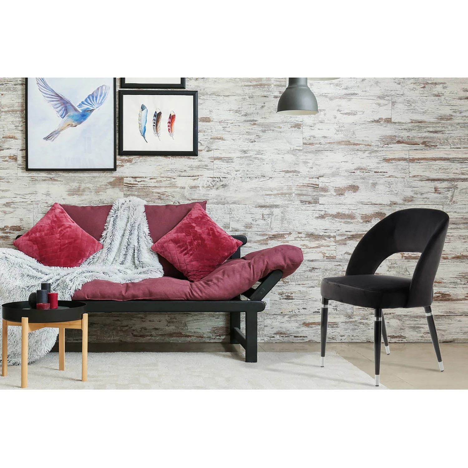Kayoom Chaises capitonnées Courtney (lot de 2) - Velours / Partiellement en eucalyptus massif - Noir / Argenté 4 Kayoom Chaises capitonnées Courtney (lot de 2) - Velours / Partiellement en eucalyptus massif - Noir / Argenté – Image 2
