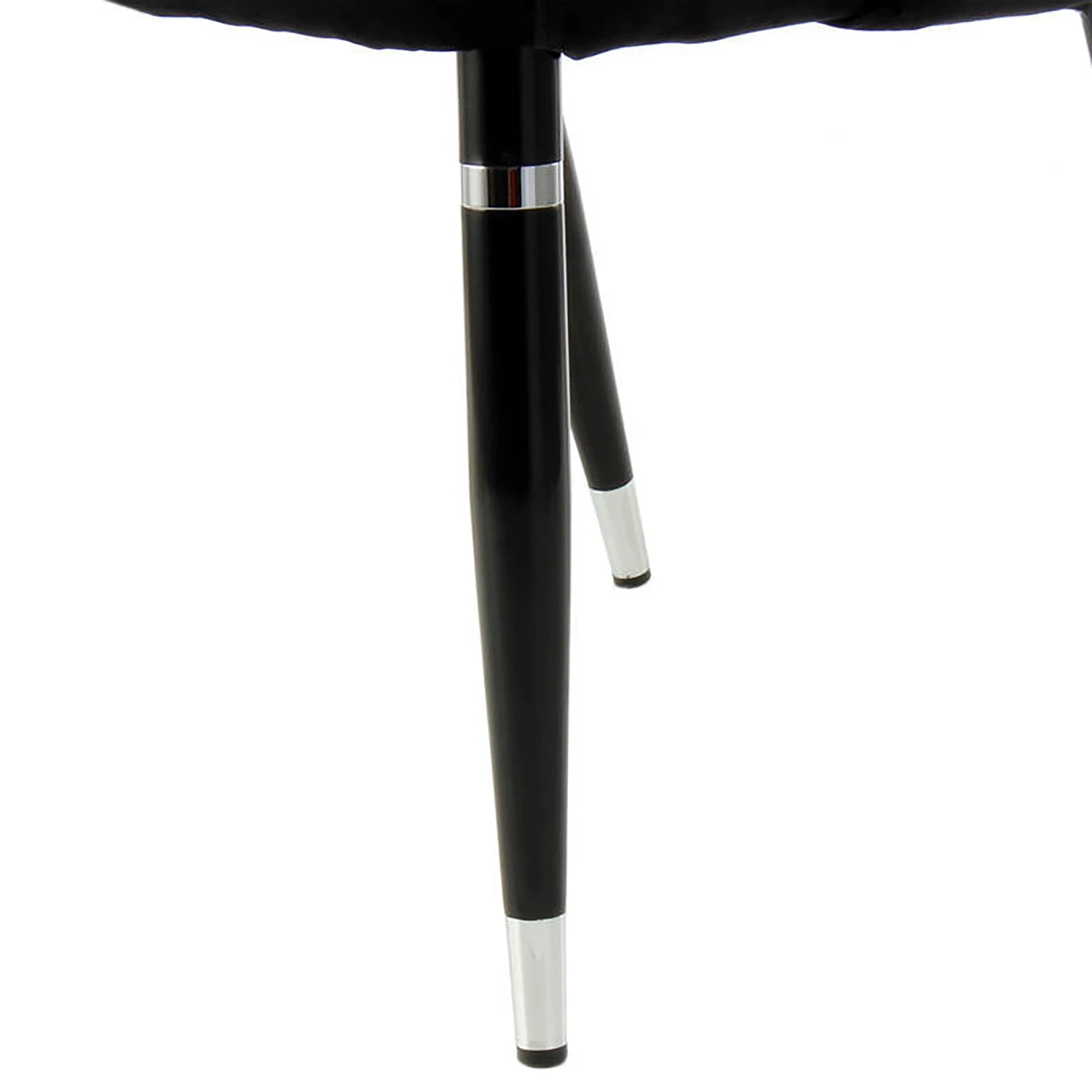 Kayoom Chaises capitonnées Courtney (lot de 2) - Velours / Partiellement en eucalyptus massif - Noir / Argenté 8 Kayoom Chaises capitonnées Courtney (lot de 2) - Velours / Partiellement en eucalyptus massif - Noir / Argenté – Image 6