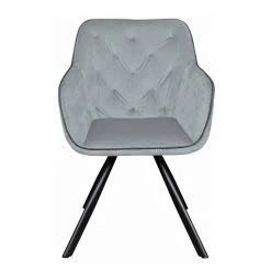 Kayoom Chaise à accoudoirs Eann - Velours / Fer - Noir - Gris 11 Kayoom Chaise à accoudoirs Eann - Velours / Fer - Noir - Gris -Chaises Soldes 1000214206 200529 06053800228 DETAILS P000000001000214206