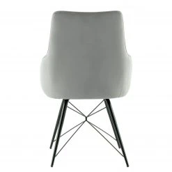 Kayoom Chaise capitonnée Carol I - Velours côtelé et microfibre / Fer - Rouge -Chaises Soldes 1000214208 200529 06055000246 DETAILS P000000001000214208