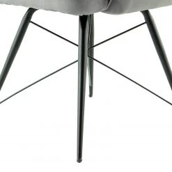 Kayoom Chaise capitonnée Carol I - Velours côtelé et microfibre / Fer - Rouge -Chaises Soldes 1000214208 200529 06055000247 DETAILS P000000001000214208