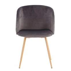 Kayoom Chaises capitonnées Celina (lot de 2) - Velours / Métal - Imitation hêtre - Gris -Chaises Soldes 1000214218 200529 06063500300 DETAILS P000000001000214218