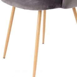 Kayoom Chaises capitonnées Celina (lot de 2) - Velours / Métal - Imitation hêtre - Gris -Chaises Soldes 1000214218 200529 06063700304 DETAILS P000000001000214218