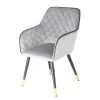 Kayoom Chaise à accoudoirs Amino - Velours / Acier - Gris / Doré -Chaises Soldes 1000214226 200529 06072900368 IMAGE P000000001000214226