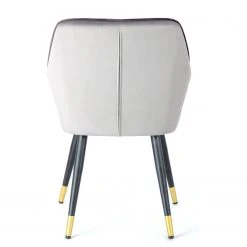 Kayoom Chaise à accoudoirs Amino - Velours / Acier - Gris / Doré -Chaises Soldes 1000214226 200529 06073300372 DETAILS P000000001000214226