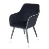 Kayoom Chaise à accoudoirs Amino - Velours / Acier - Noir / Argenté -Chaises Soldes 1000214228 200529 06074100384 IMAGE P000000001000214228