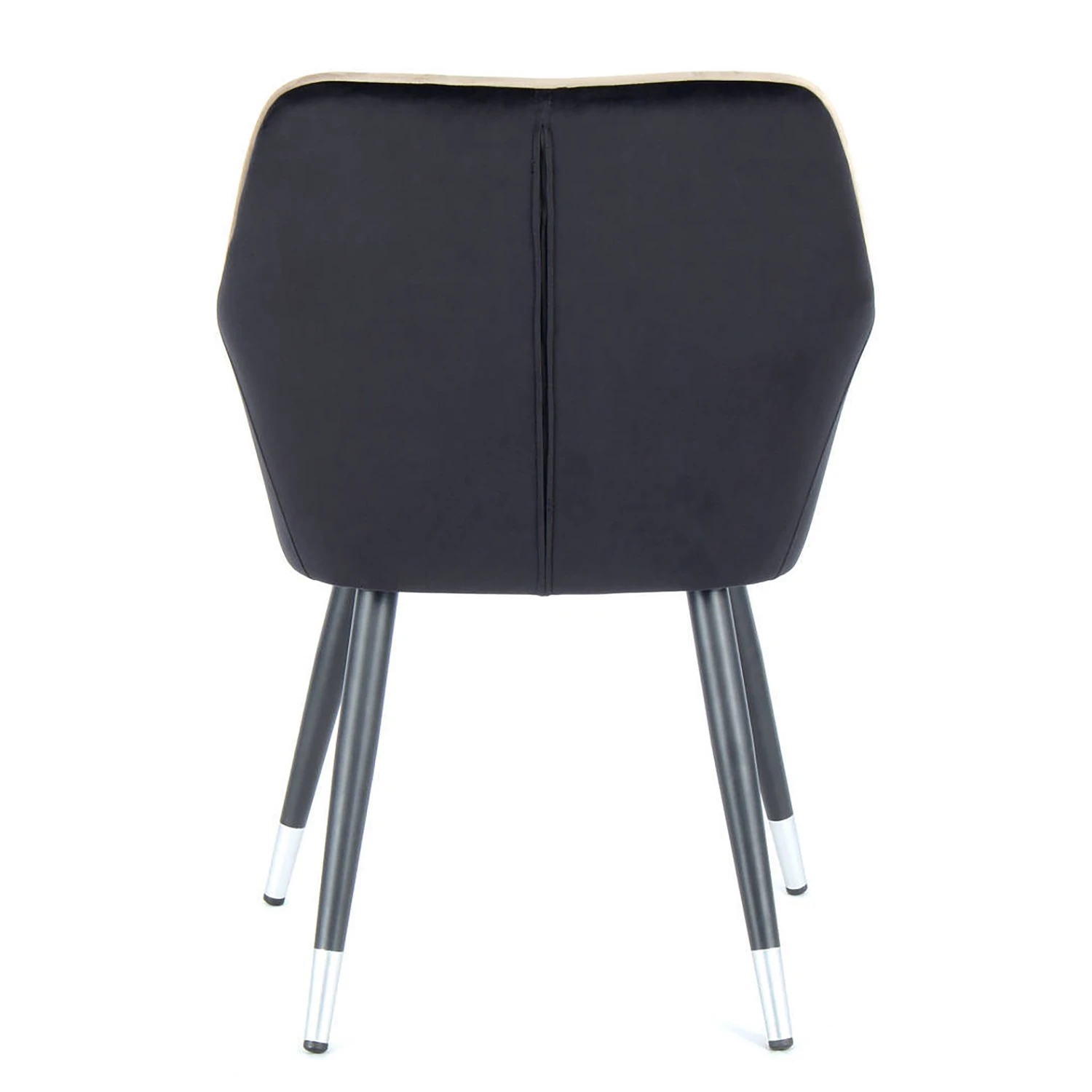 Kayoom Chaise à accoudoirs Amino - Velours / Acier - Noir / Argenté 7 Kayoom Chaise à accoudoirs Amino - Velours / Acier - Noir / Argenté – Image 5