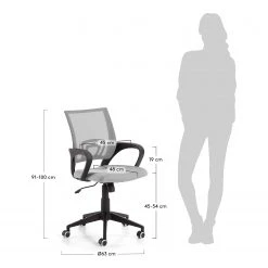 Furnitive Chaise de bureau Elrick - Nylon et mesh / Acier - Gris / Noir -Chaises Soldes 1000214311 200609 07301200008 SKETCH DETAILS P000000001000214311 sketch