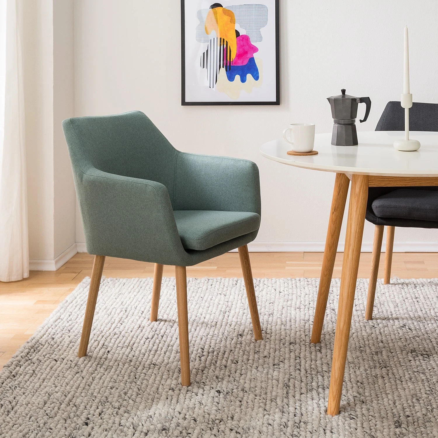 Mørteens Chaises à accoudoirs Nicholas XXL - Tissu Cors: Gris menthe - 1 chaise 4 Mørteens Chaises à accoudoirs Nicholas XXL - Tissu Cors: Gris menthe - 1 chaise – Image 2