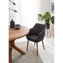 Mørteens Chaises à accoudoirs Nicholas I - Tissu Cors: Anthracite - 1 chaise -Chaises Soldes 1000215123 210115 12245700038 DETAILS P000000001000215123