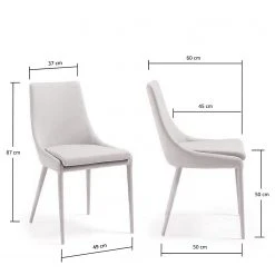 Loftscape Chaises capitonnées Doyline II (2 él.) - Tissu / Imitation cuir - Beige -Chaises Soldes 1000216151 200623 13431900019 SKETCH DETAILS P000000001000216151 sketch