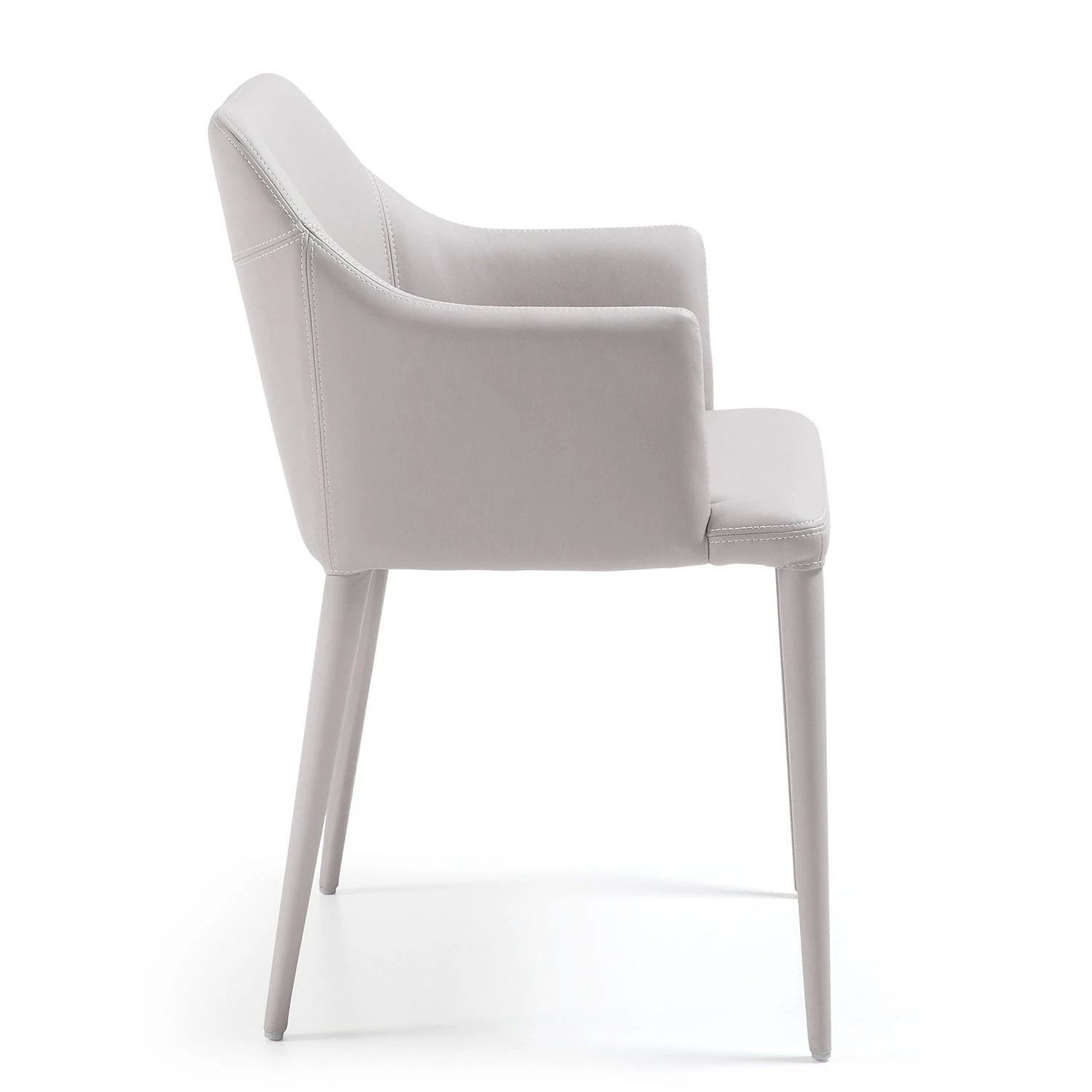 Loftscape Chaises à accoudoirs Dayline II (2 él.) - Imitation cuir / Acier - Gris clair 4 Loftscape Chaises à accoudoirs Dayline II (2 él.) - Imitation cuir / Acier - Gris clair – Image 2