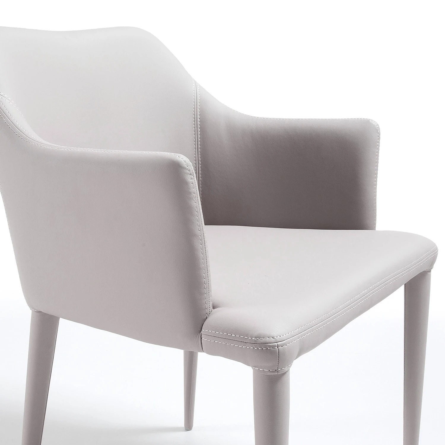 Loftscape Chaises à accoudoirs Dayline II (2 él.) - Imitation cuir / Acier - Gris clair 6 Loftscape Chaises à accoudoirs Dayline II (2 él.) - Imitation cuir / Acier - Gris clair – Image 4