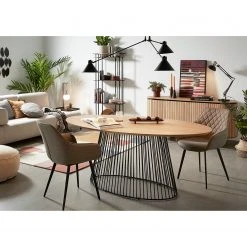 Red Living Chaises à accoudoirs Amira (lot de 2) - Imitation cuir / Acier - Noir - Sable vintage -Chaises Soldes 1000216166 200623 13435300055 MOOD DETAILS P000000001000216166 mood