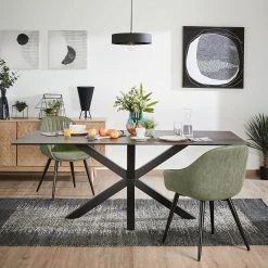 Red Living Chaises à accoudoirs Haslet II (2 él.) - Imitation cuir / Acier - Noir - Vert vintage -Chaises Soldes 1000216170 200623 13442200083 MOOD DETAILS P000000001000216170 mood