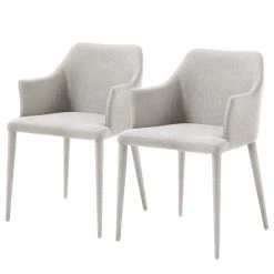 Loftscape Chaises à accoudoirs Dayline I (2 él.) - Tissu / Acier - Gris clair