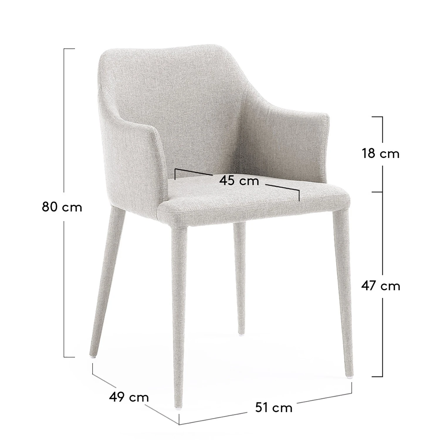 Loftscape Chaises à accoudoirs Dayline I (2 él.) - Tissu / Acier - Gris clair 7 Loftscape Chaises à accoudoirs Dayline I (2 él.) - Tissu / Acier - Gris clair – Image 5