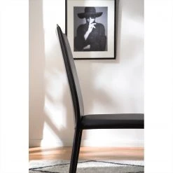 Fredriks Chaises Portola (lot de 2) - Cuir recyclé / Fer - Noir -Chaises Soldes 1000216618 210217 17120700002 DETAILS P000000001000216618