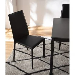 Fredriks Chaises Portola (lot de 2) - Cuir recyclé / Fer - Noir -Chaises Soldes 1000216618 210217 17120700003 DETAILS P000000001000216618