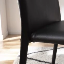 Fredriks Chaises Portola (lot de 2) - Cuir recyclé / Fer - Noir -Chaises Soldes 1000216618 210217 17120700004 DETAILS P000000001000216618