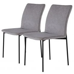 Fredriks Chaises Wines (lot de 2) - Tissu / Fer - Gris clair