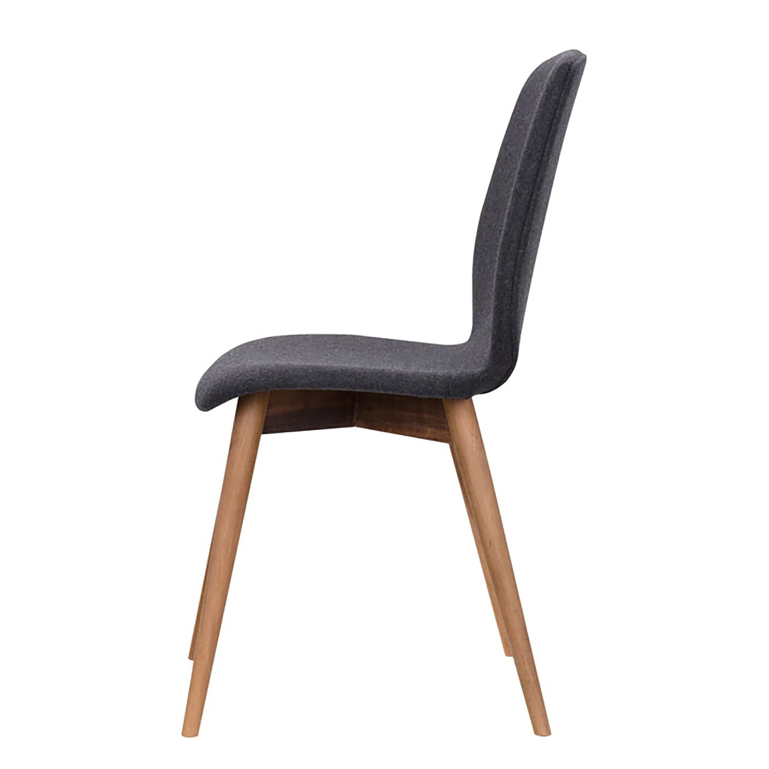 Studio Copenhagen Chaises capitonnées Helvig (lot de 2) - Tissu composite Vedi: Anthracite - Noyer 5 Studio Copenhagen Chaises capitonnées Helvig (lot de 2) - Tissu composite Vedi: Anthracite - Noyer – Image 3