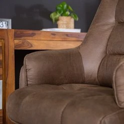 Furnitive Chaise de bureau Grately - Microfibre / Nylon - Marron / Noir -Chaises Soldes 1000218362 220623 022 MOOD DETAILS P000000001000218362 mood