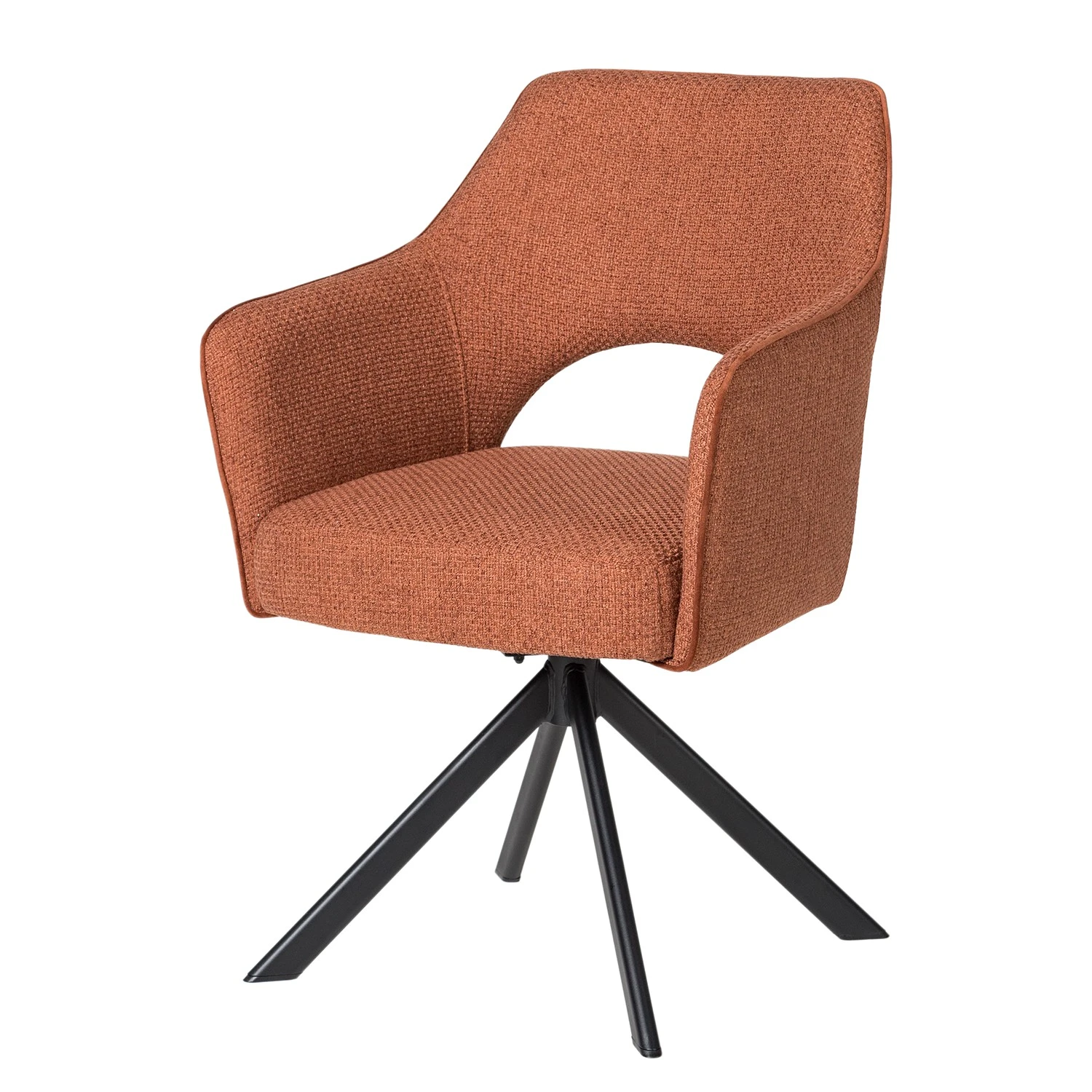 Fredriks Chaise à accoudoirs Tustin - Tissu / Métal - Marron rouille / Noir mat 3 Fredriks Chaise à accoudoirs Tustin - Tissu / Métal - Marron rouille / Noir mat