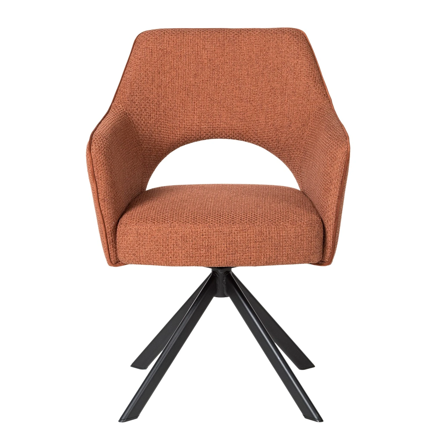 Fredriks Chaise à accoudoirs Tustin - Tissu / Métal - Marron rouille / Noir mat 5 Fredriks Chaise à accoudoirs Tustin - Tissu / Métal - Marron rouille / Noir mat – Image 3