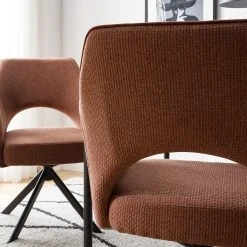 Fredriks Chaise à accoudoirs Tustin - Tissu / Métal - Marron rouille / Noir mat 40 Fredriks Chaise à accoudoirs Tustin - Tissu / Métal - Marron rouille / Noir mat -Chaises Soldes 1000218415 210311 12215300011 DETAILS P000000001000218415