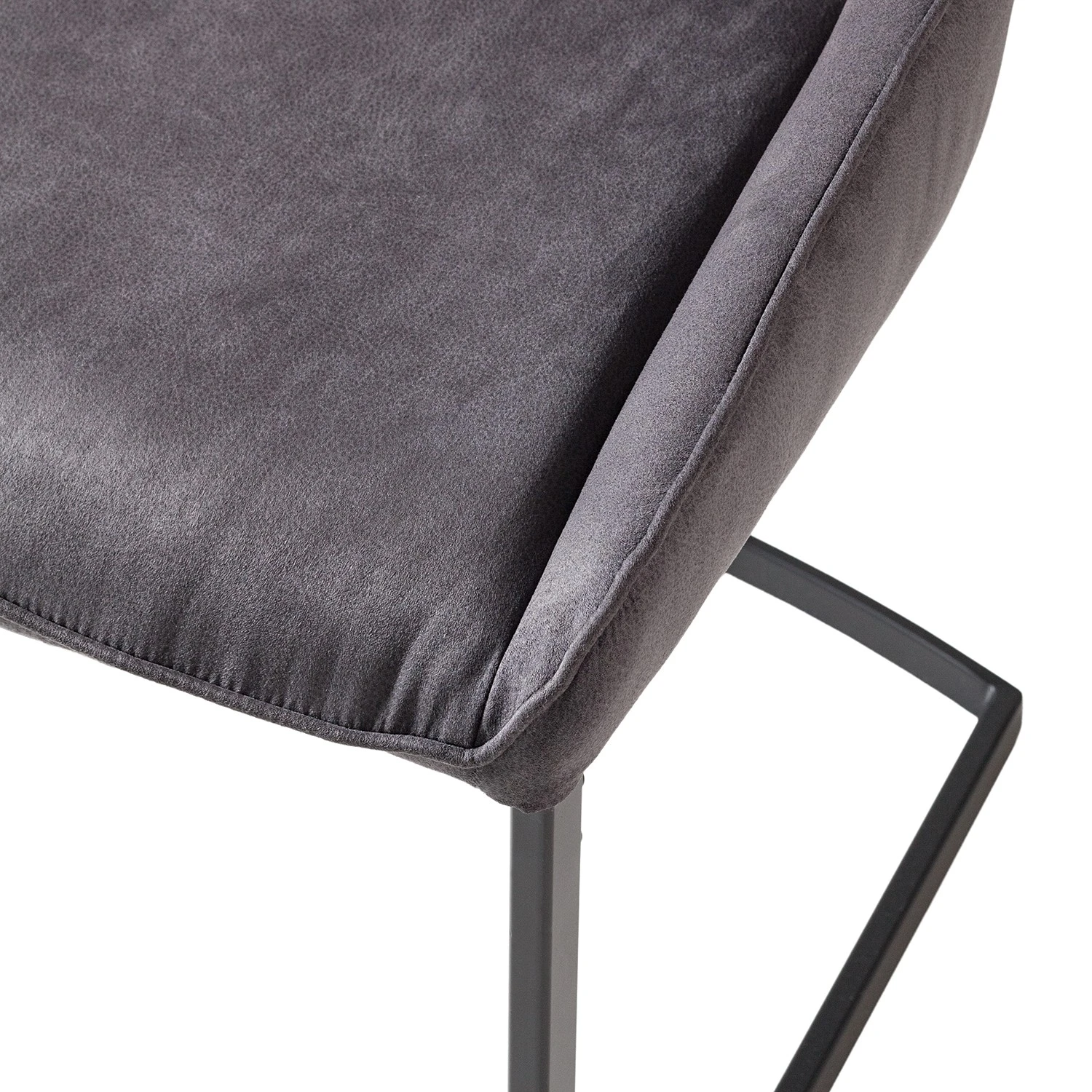 Fredriks Chaises cantilever Nadros (lot de 2) - Microfibre / Métal - Gris vintage / Noir mat 14 Fredriks Chaises cantilever Nadros (lot de 2) - Microfibre / Métal - Gris vintage / Noir mat – Image 12