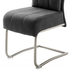 Fredriks Chaises cantilever Crowan(lot de 2) - Microfibre / Acier inoxydable - Gris vintage -Chaises Soldes 1000218550 210113 06122800009 DETAILS P000000001000218550