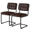 Ars manufacti Chaises cantilever Dalcross (lot de 2) - Microfibre / Métal - Marron -Chaises Soldes 1000219292 210125 09554100001 IMAGE P000000001000219292
